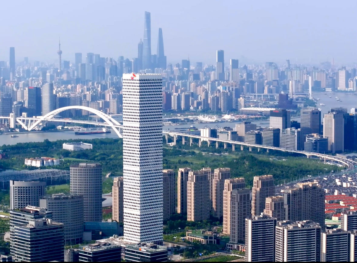 上海SK大厦外立面龙鳞纹理造型日景